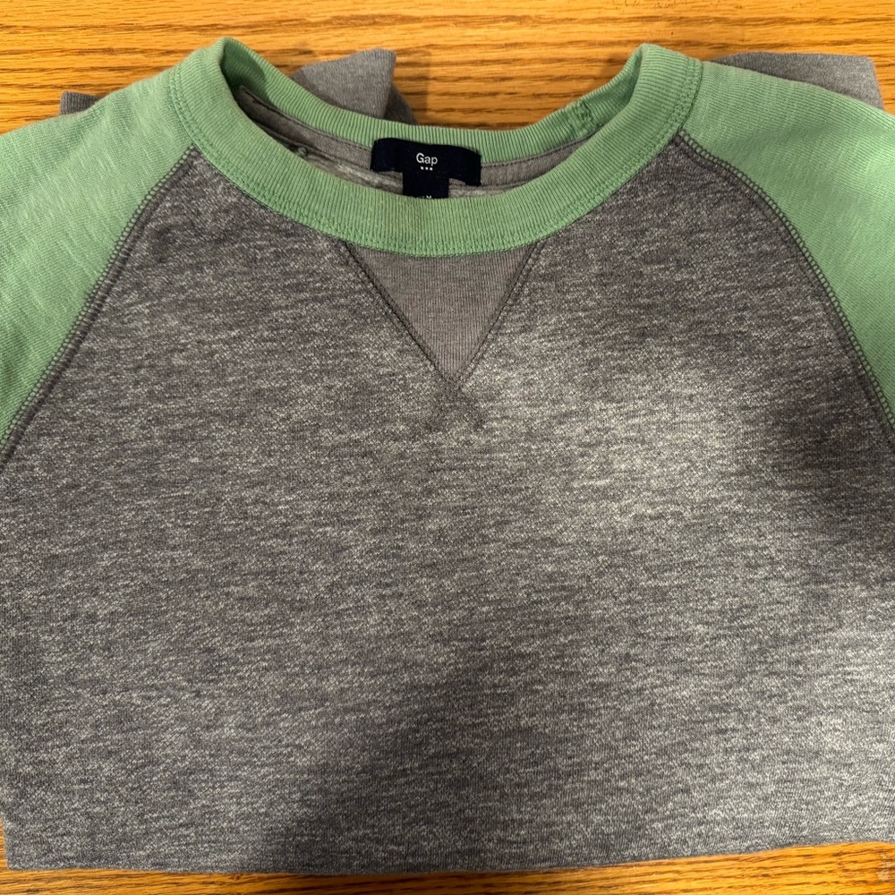 GAP Men's Crewneck Sweater in Gray and Green